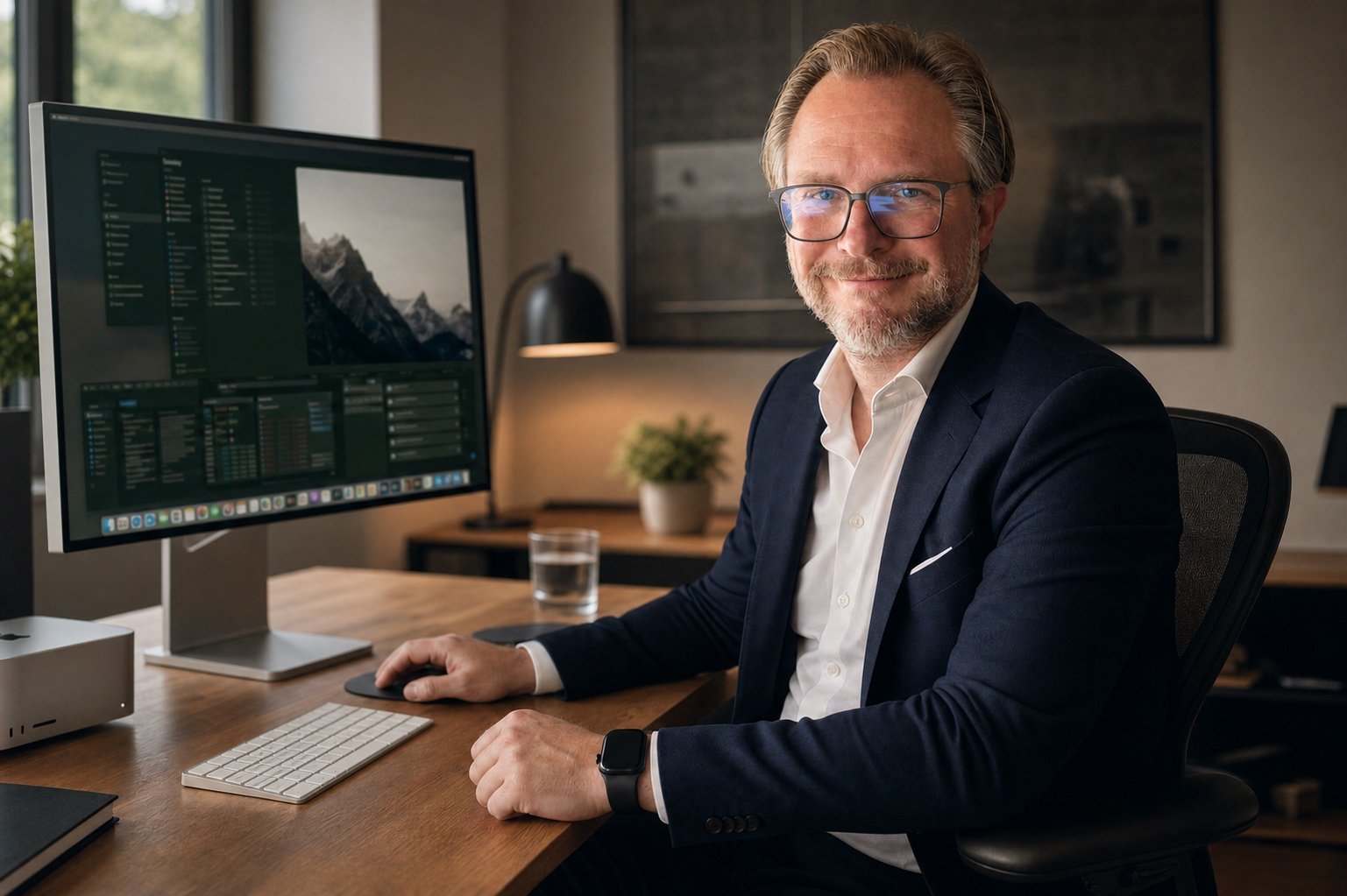 Michael Reintinger am Schreibtisch als IT-Berater im Raum Landshut